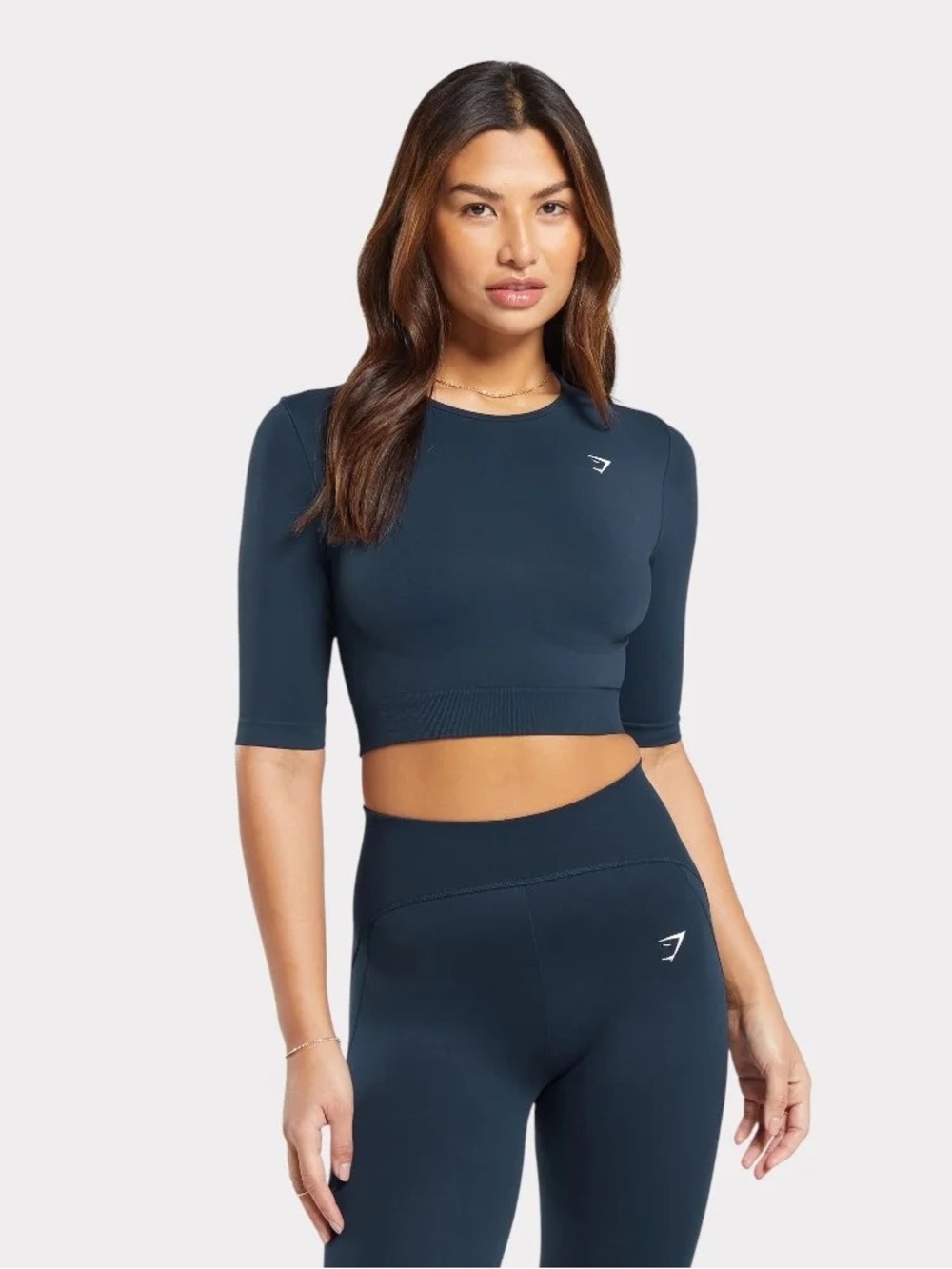NEW Gymshark womens XS navy blue everyday seamless crop top body fit top NWT